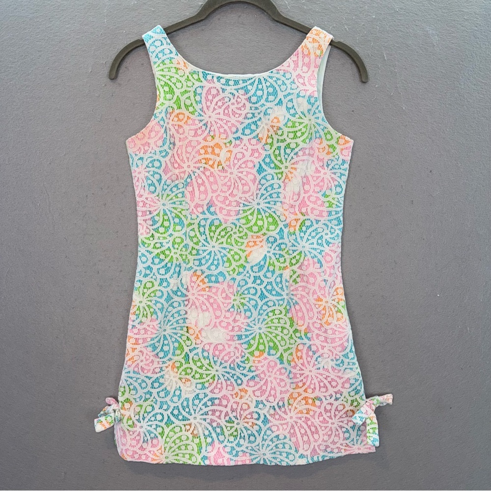 Lilly Pulitzer - youth girls floral pastel Salisbury lace classic shift dress 12